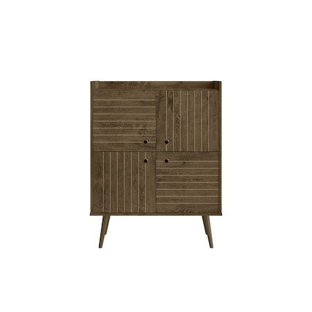 Manhattan Comfort Bogart Accent Cabinet in Rustic Brown and Nature 255BMC9